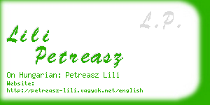 lili petreasz business card